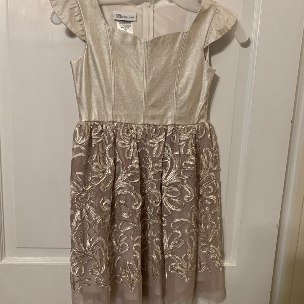 Champagne Gold girls dress. Size 7